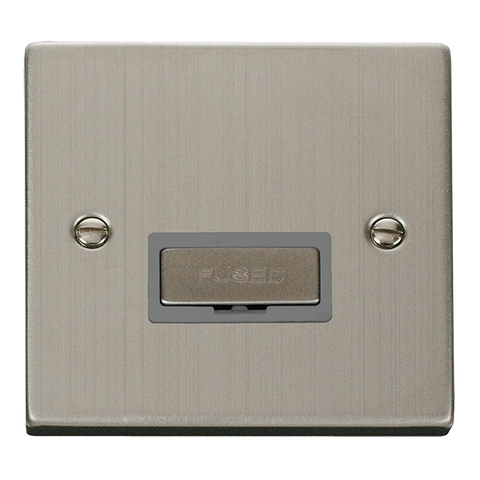 Stainless Steel 13A Fused Ingot Connection Unit - Grey Trim