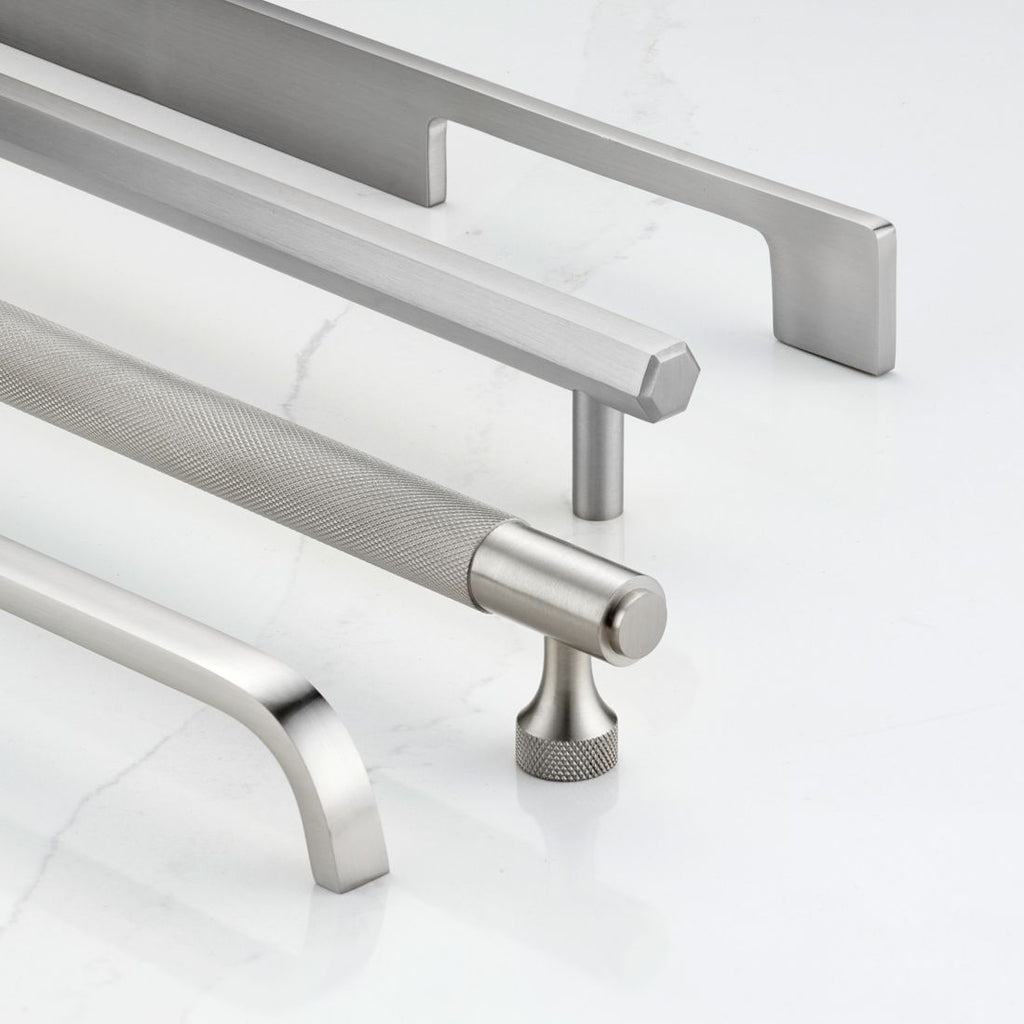 Hexagonal Brass Cupboard Bar Handle - Silver - Hole Centre 128mm – SE Home