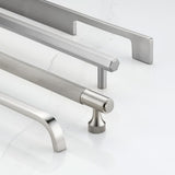 Hexagonal Brass Cupboard Bar Handle - Silver - Hole Centre 224mm - SE Home