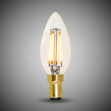 4W B15 C35 Candle Light Bulb 2700K Standard Straight Filament High CRI Dimmable