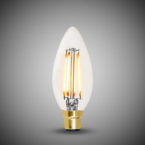 4W B22 C35 Candle Light Bulb 2700K Standard Straight Filament High CRI Dimmable