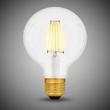 7W E27 G125 Light Bulb 2700K Standard Straight Filament High CRI Dimmable