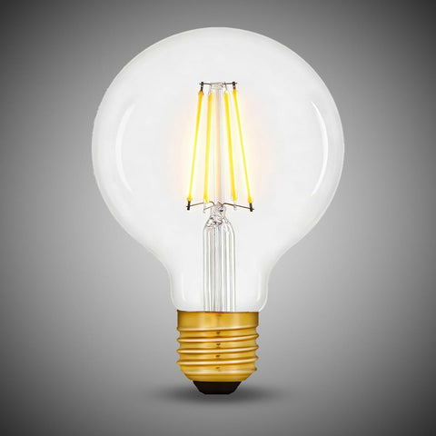 7W E27 G125 Light Bulb 2700K Standard Straight Filament High CRI Dimmable