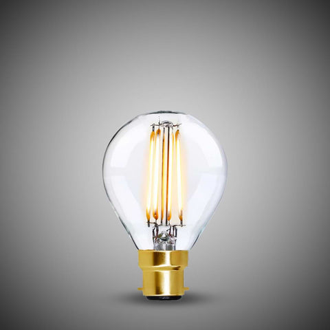 4W B22 G45 Golfball Light Bulb 2700K Standard Straight Filament High CRI Dimmable
