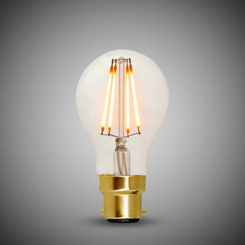 7W B22 A60 GLS Light Bulb 2700K Standard Straight Filament High CRI Dimmable