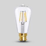 7W B22 ST64 Teardrop Light Bulb 2700K Standard Straight Filament High CRI Dimmable