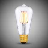 7W E27 ST64 Light Bulb 2700K Standard Straight Teardrop Filament High CRI Dimmable