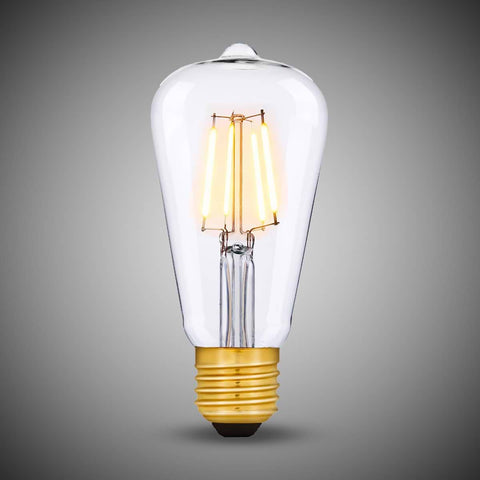 7W E27 ST64 Light Bulb 2700K Standard Straight Teardrop Filament High CRI Dimmable