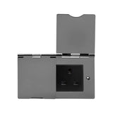 Screwless Black Nickel 2 Gang Euro Floor Plate - Black - SE Home