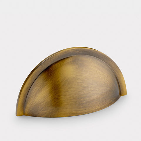 Cup Brass Cupboard Door Pull Handle - Antique Brass - SE Home