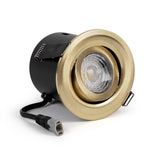Brushed Brass Adjustable Tiltable 4k Fire Rated LED 6W IP44 Dimmable Downlight