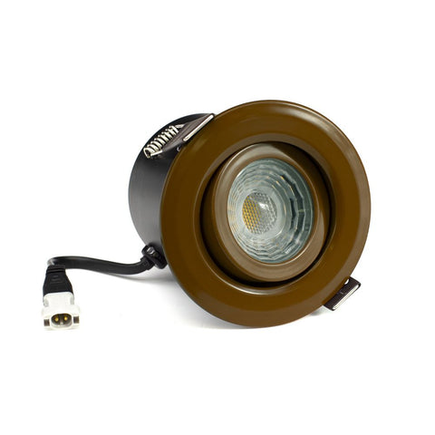 Brown Tiltable Adjustable 4K Fire Rated LED 6W IP44 Dimmable Downlight - SE Home