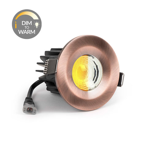 Antique Copper CCT Dim To Warm Fire Rated LED Dimmable 10W IP65 Downlight - SE Home