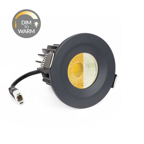 Anthracite CCT Dim To Warm Fire Rated LED Dimmable 10W IP65 Downlight - SE Home