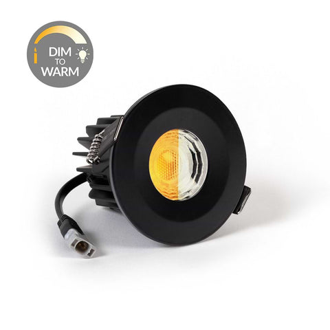 Matt Black CCT Dim To Warm Fire Rated LED Dimmable 10W IP65 Downlight - SE Home