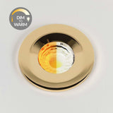 Polished Brass CCT Dim To Warm Fire Rated LED Dimmable 10W IP65 Downlight - SE Home