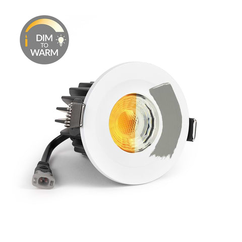 Primed Paintable CCT Dim To Warm Fire Rated LED Dimmable 10W IP65 Downlight - SE Home