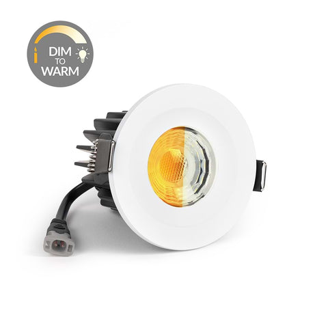 White CCT Dim To Warm Fire Rated LED Dimmable 10W IP65 Downlight - SE Home