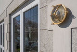 Carlisle Lacquered Brass IP66 Half Cover Prismatic Glass Wall Light - The Outdoor & Bathroom Collection - SE Home