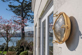 Carlisle Lacquered Brass IP66 Half Cover Prismatic Glass Wall Light - The Outdoor & Bathroom Collection - SE Home