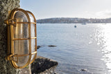 Flaxman Lacquered Brass IP66 Bulkhead Outdoor & Bathroom Wall Light - SE Home