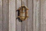 Flaxman Lacquered Brass IP66 Bulkhead Outdoor & Bathroom Wall Light - SE Home