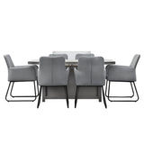 Elba Slate 6 Seater Dining Set with Fire Pit Table