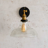 Romilly Clear Glass Step Edison Wall Light