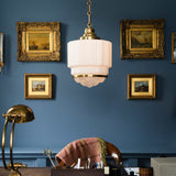 The Dean Art Deco Aged Lacquered Brass Kitchen Island Pendant Light