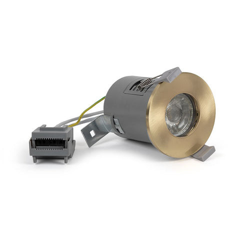 Brushed Brass GU10 Fire Rated IP65 Downlight