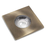 Antique Brass GU10 Fire Rated IP65 Square Downlight