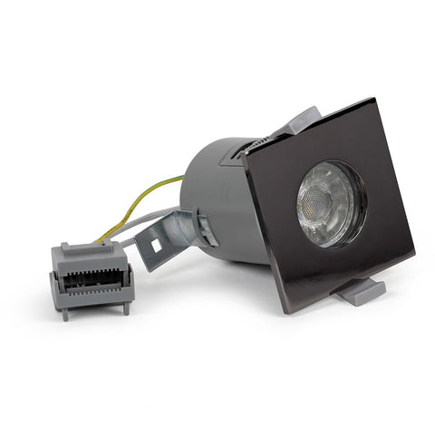 Black Nickel GU10 Fire Rated IP65 Square Downlight - SE Home