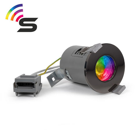 Black Nickel Fire Rated Colour Changing Smart LED IP65 Downlight - SE Home