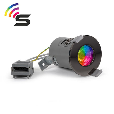 Black Nickel Fire Rated Colour Changing Smart LED IP65 Downlight