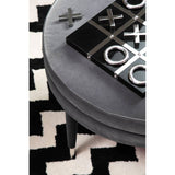 Manhattan Black Velvet Footstool