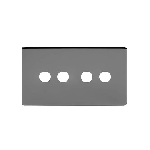 Screwless Black Nickel 4 Gang LT3 Toggle Plate only