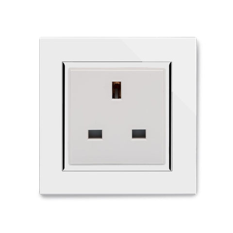 Retrotouch Crystal Crystal CT 13A Single Unswitched Plug Socket White