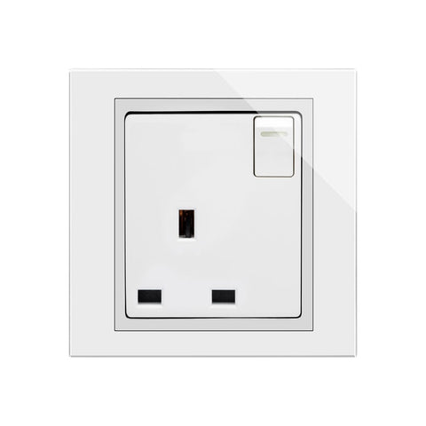 Retrotouch Crystal Crystal CT 13A Single Plug Socket with Switch White