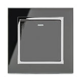 Crystal CT 1 Gang Rocker Light Switch Black - SE Home