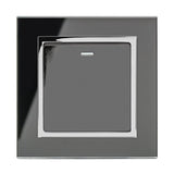 Retrotouch Crystal Crystal CT 1 Gang Rocker Light Switch Black