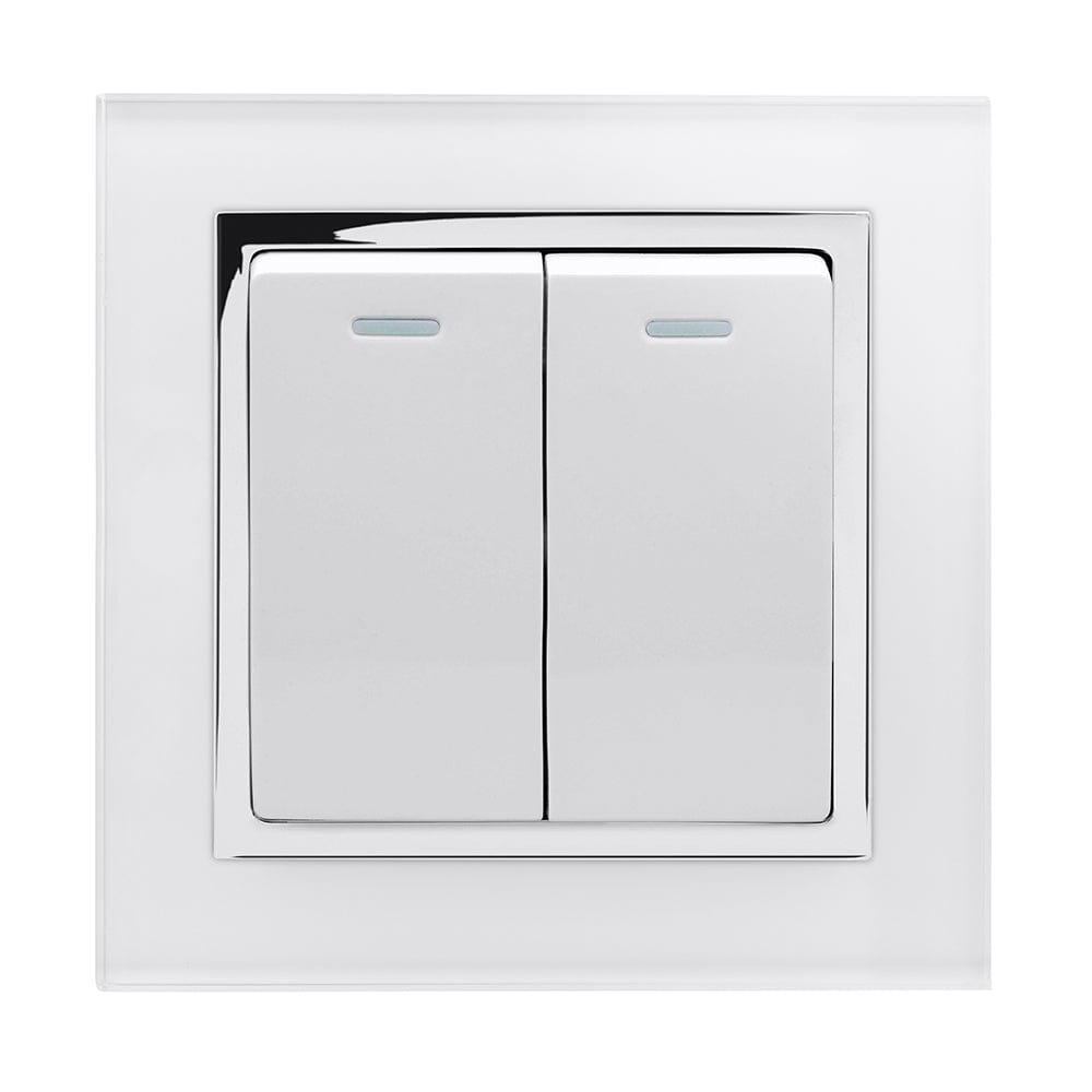 Crystal CT 2 Gang Rocker Light Switch White Intermediate – SE Home