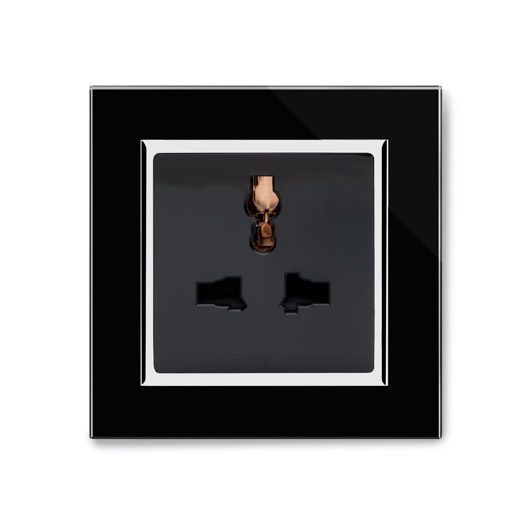 Crystal CT Single Multifunction Plug Socket Black – SE Home