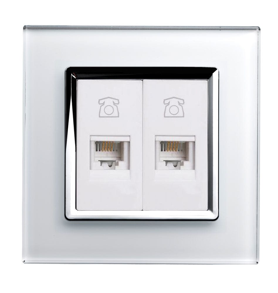 Crystal CT Dual RJ11 Socket White – SE Home