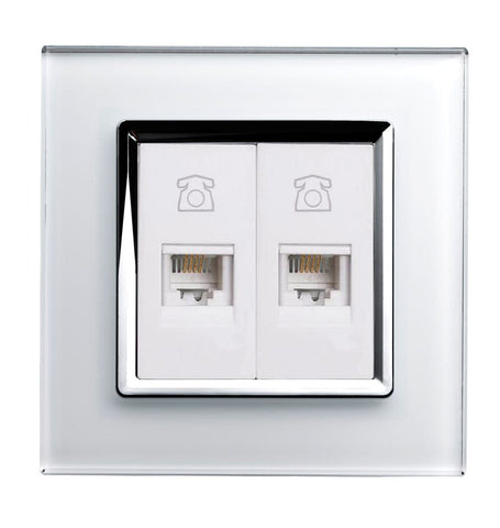 Retrotouch Crystal Crystal CT Dual RJ11 Socket White