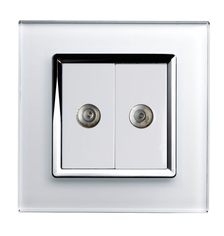 Retrotouch Crystal Crystal CT Dual TV Socket White
