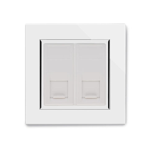 Retrotouch Crystal Crystal CT Dual CAT5e Socket White