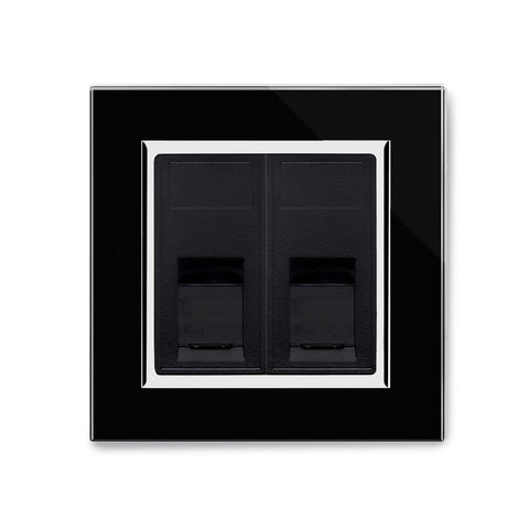 Retrotouch Crystal Crystal CT Dual CAT5e Socket Black
