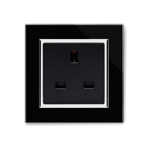 Retrotouch Crystal Crystal CT 13A Single Plug Unswitched Socket Black