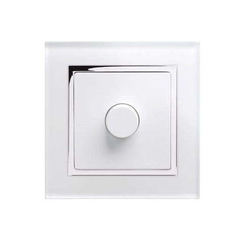 Retrotouch Crystal Crystal CT 1G Rotary LED Dimmer Switch 2 Way White