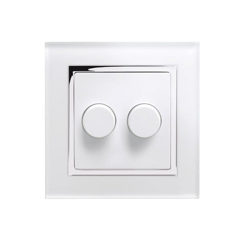 Retrotouch Crystal Crystal CT 2G Rotary LED Dimmer Switch 2 Way White